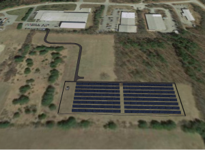 Aerial plans of commercial solar installation at Miyoshi America